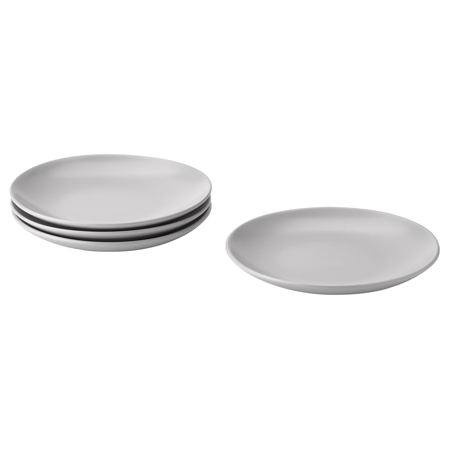 FÄRGKLAR
Side plate, matte light gray, 8 “
