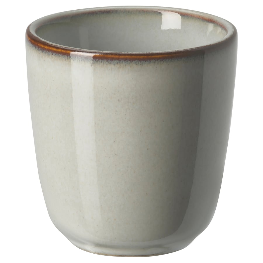 GLADELIG
Espresso cup, gray, 3 oz