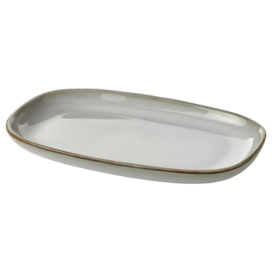 GLADELIG
Plate, gray, 8×5 “