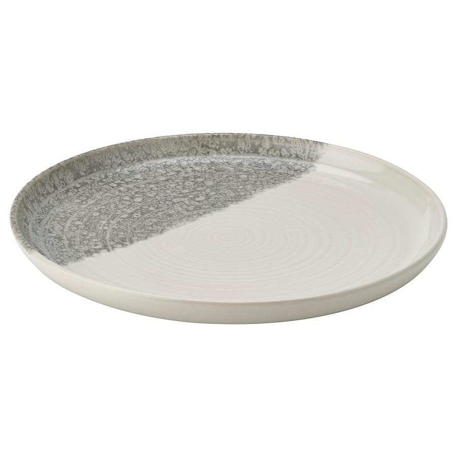 KRUSTISTEL
Side plate, patterned/light gray, 8 “