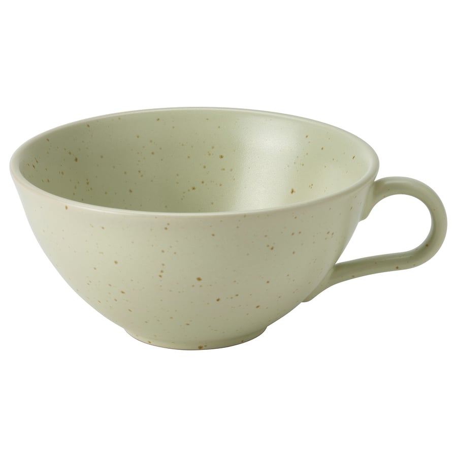 MOSSMAL
Mug, dot pattern/light green, 15 oz
