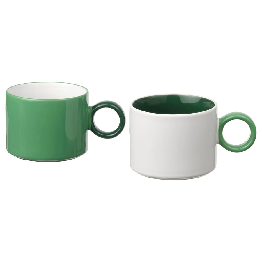 PIGGÅL
Mug, white/green, 10 oz