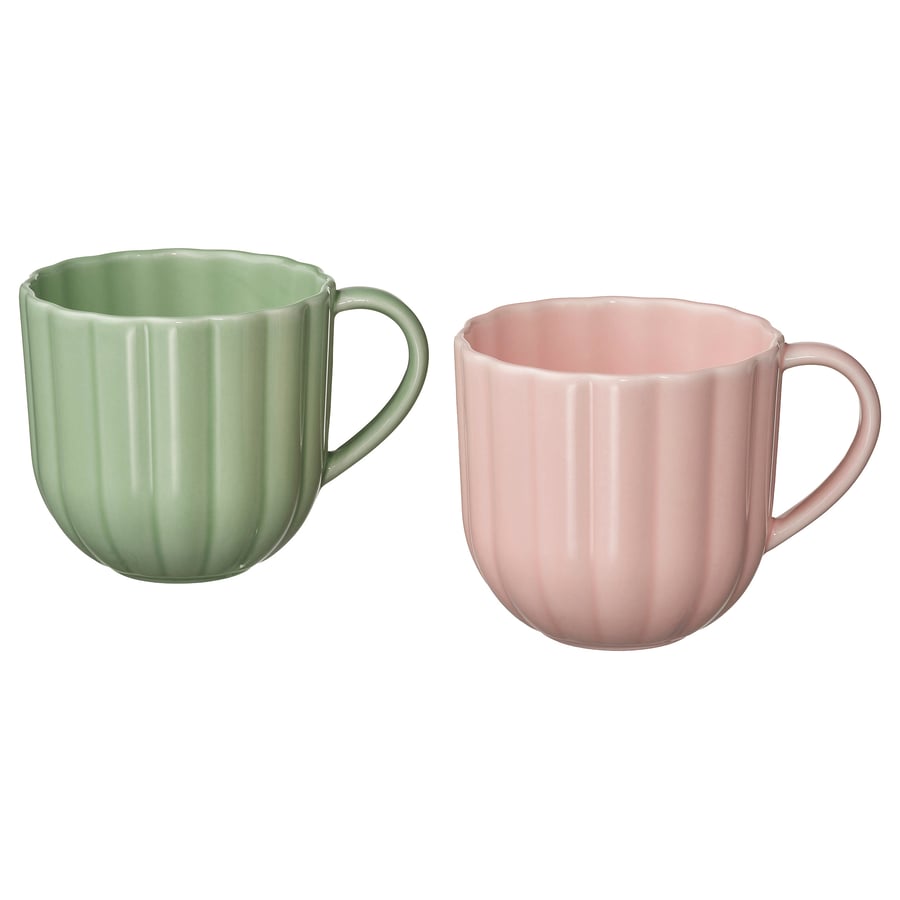 SMÖRFISK
Mug, light green/pink, 11 oz