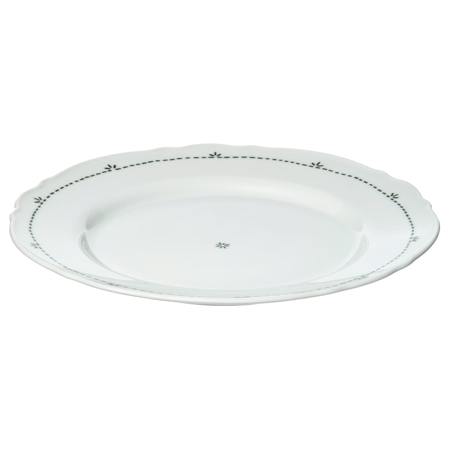 UPPLAGA
Plate, patterned/white, 11 “
