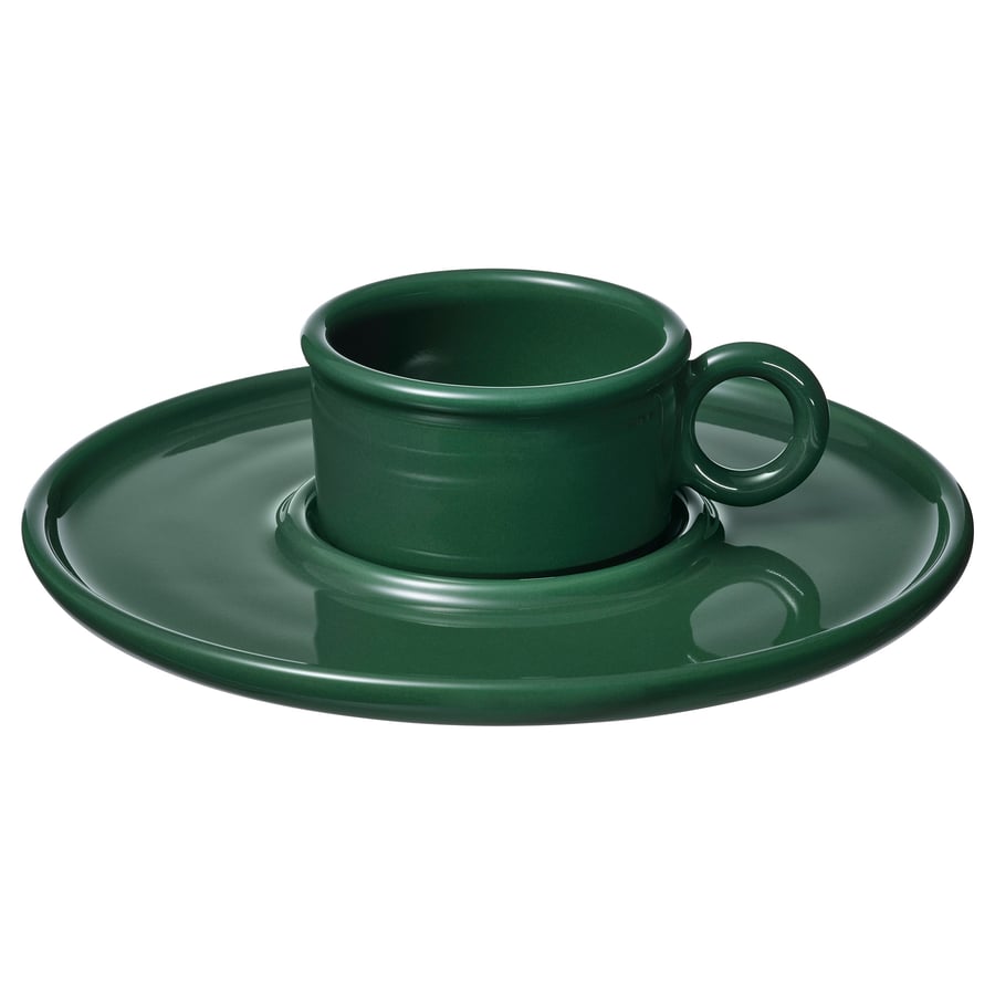 VINTERFINT
Cup and saucer, dark green, 2 oz